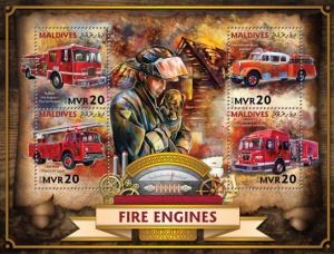 Maldives Fire Engines Firefighters Transport MNH stamp set