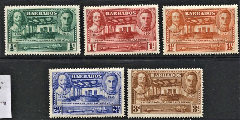 STAMP STATION PERTH -Barbados #202-206 Kings Set MNH CV$24.00