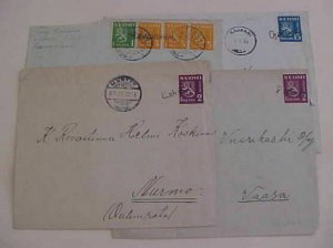 FINLAND  VILLAGE STRAIGHT LINE CANCELS 1932,1946 x2,1949 COVERS