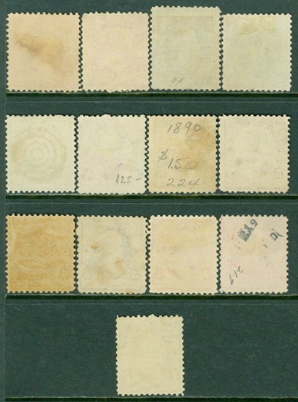 EDW1949SELL : USA 1890-93 Scott #219-28, 220a, 220c Used. Clean. Catalog $174.00