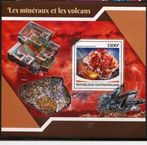 CENTRAL AFRICA  2017 MINERALS AND  VOLCANOES SOUVENIR SHEET  MINT NH