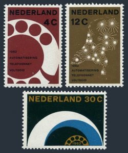 Netherlands 391-393 blocks/4,MNH Mi 779-781. Telephone network,automation,1962.