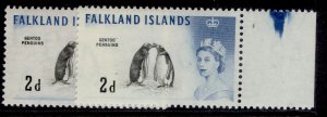 FALKLAND ISLANDS QEII SG195 + 195a, 2d SHADES, NH MINT. Cat £27.