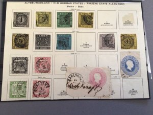Baden 1851-68 Used stamps on part page Ref 64807