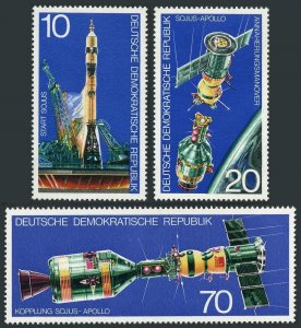 Germany-GDR 1683-1685, MNH. Michel 2083-2085. Apollo-Soyuz mission, 1975.