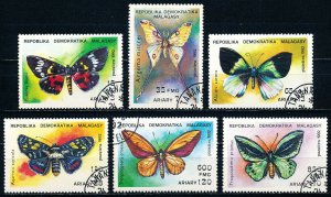 Malagasy Republic #1080-1085 Short Set of 6 Butterflies CTO