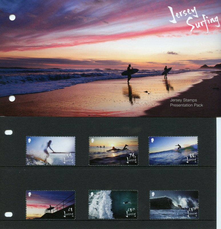 Jersey 2021 MNH Sports Stamps Surfing Landscapes Beaches 6v Set Pres Pack 