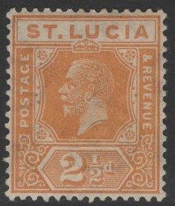 ST.LUCIA SG97 1925 2½d ORANGE MTD MINT