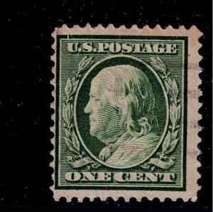 US Scott #331, Single 1908 Franklin 1c FVF Used