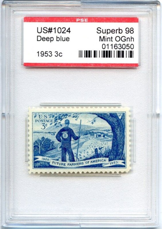 US SCOTT #1024 MINT-SUPERB-OG-NH GRADED 98 PSE ENCAPSULATED SMQ $85 (7/31/24 GP)