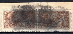 GB KGV SEAHORSE High Values SG.406 2s/6d Pair DE LA RUE Used Cat £450- SS4026