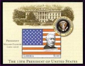 Liberia 2001 - 13th President Of The US - Millard Fillmore  - S/S MNH