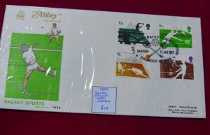 Great Britain First Day Cover 12 Jan 1977 Racket Sports - Squash Racket Assoc.