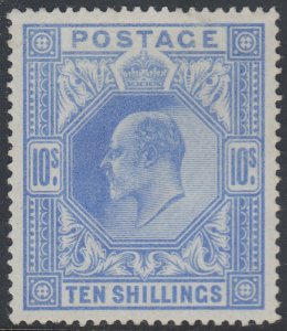 SG 265 10/- ultramarine fine unmounted mint CAT £2000