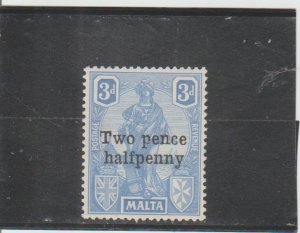 Malta  Scott#  115  MH  (1925 Surcharged)