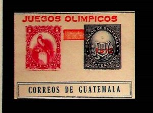 GUATEMALA Sc 419 NH SOUVENIR SHEET OF 1972 - OLYMPICS OVERPRINT