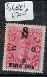 INDIA  COCHIN     SG O21    MNH     P0602B  H