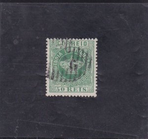 PORTUGUESE INDIA  CROWN SURCHARGED  6/ 50R. Perf. 13,5   AF # 83