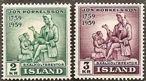 ICELAND 317-18 MNH 1959 JON THORKELSSON