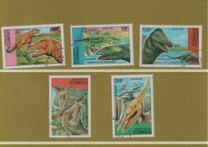 Thematic Stamps - CONGO 1993 DINOSAURS 5v used