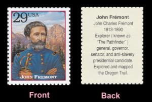 US 2869i Legends of the West John Fremont 29c single MNH 1994