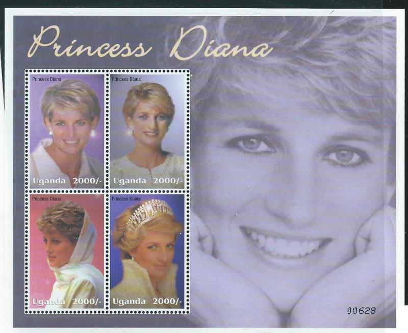 Uganda #1789 a-d Portraits of Diana S/S  (MNH) CV $10.00