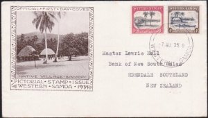 SAMOA 1935 1d & 4d FDC ex Apia.............................................B3842