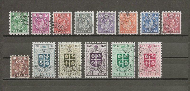 ST LUCIA 1949/50 SG 146/59 USED Cat £65