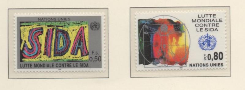 SCOTT# 184-185  singles   MNH UN GENEVA 1990