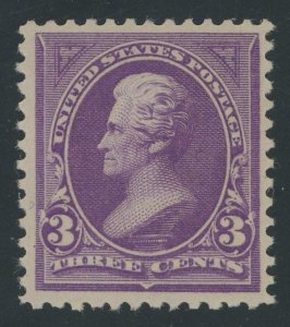 USA 253 - 3 cent Jackson Unwatermarked Bureau - VF Mint hinged