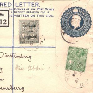 MALTA KGV Cover Registered 3d Stationery 1930 Ravensburg Germany {samwells}KA255