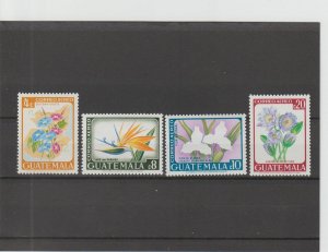 Guatemala  Scott#  C352-C355  MH  (1967 Flowers)