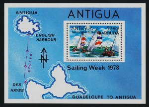 Barbuda 344 MNH Sailing, Yachts, Map
