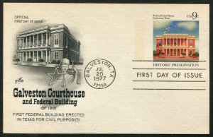 UX71 US 9c Galveston Courthouse PC, Art Craft cachet FDC