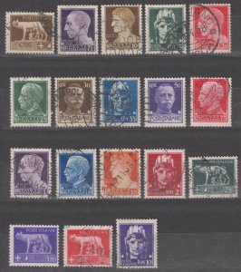 Italy Scott #213-228 1929-1942 Used-MH