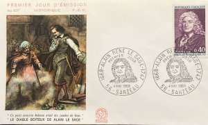 C) 1968. FRANCE. ALAIN RENE. FDC. THE LAME DEVIL BY ALAIN THE WISE. XF