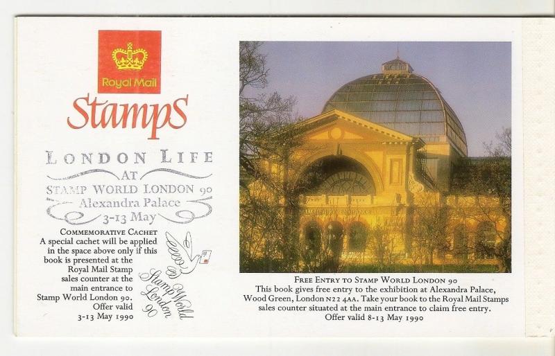 GB 1990 London Life DX11 Prestige Booklet - Stamp World Overprint