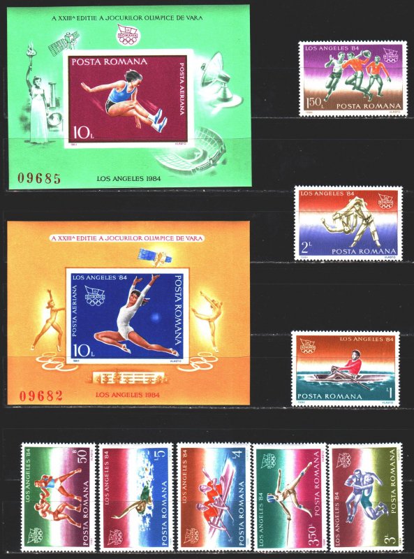 Romania. 1984. 4058-65, bl 207.8. Los Angeles Summer Olympics. MNH.