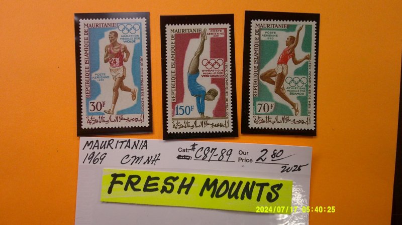 Mauritania 1969 Airmail Scott# C87-C89 Complete MNH VF-XF set of 3