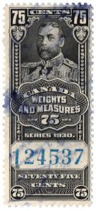 (I.B) Canada Revenue : Weights & Measures 75c