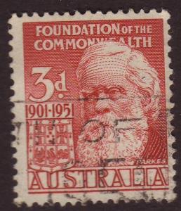 Australia 1951 Sc#241, SG#242, 3d Red Henry Parkes USED.