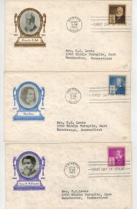 1940 FAMOUS AMERICANS SET OF 5 IOOR INVENTORS 889-893 A G BELL MORSE TELEGRAPH