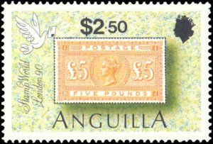 Anguilla #816-819, Complete Set(4), 1990, Stamp Show, Stamp on Stamp, Never H...