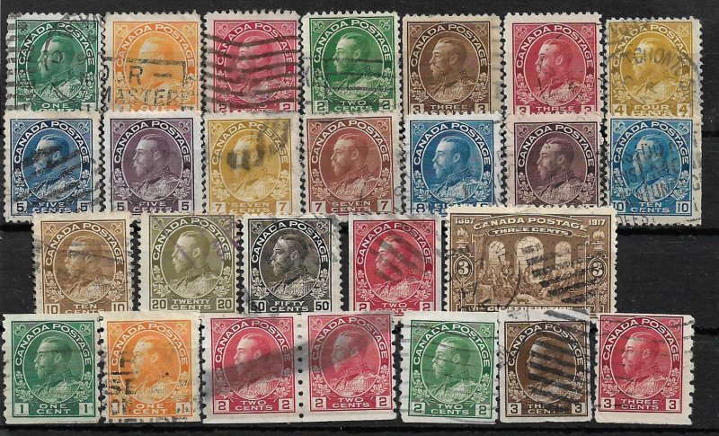 COLLECTION LOT OF 26 CANADA KG5 ERA 1911+ STAMPS CV+$81