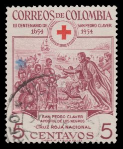 COLOMBIA STAMP 1955 SCOTT # RA54. USED. # 4