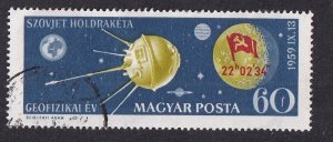 Hungary  #1262   used 1959  space landing of Lunik 2 on moon  overprint