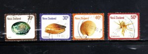 NEW ZEALAND #674-677  SEA SHELLS   F-VF  USED