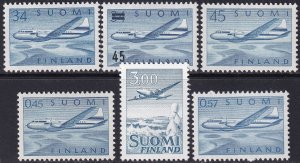Finland 1958-73 Sc C5-10 air post selection MLH*