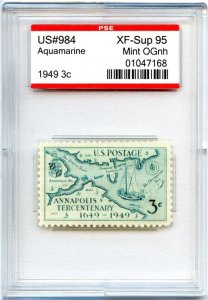 US SCOTT #984 MINT-XF-SUP-OG-NH GRADED 95 PSE ENCAPSULATED SMQ $40 (8/14/24 GP)