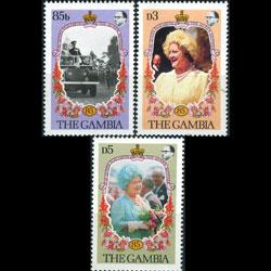 GAMBIA 1985 - Scott# 556-8 Queen Mother Set of 3 LH